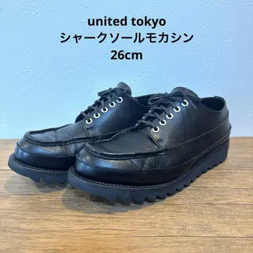 블랙 가죽 모카신 통굽 샤크 밑창