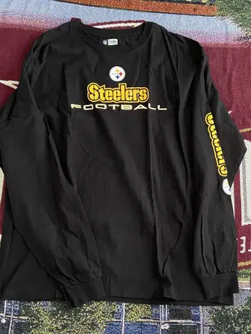 구제 의류 Steelers 블랙 긴팔 티셔츠