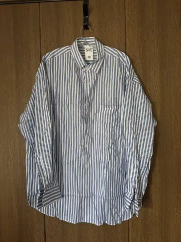 FREAK'S STORE 블루 화이트 스트라이프 긴팔 셔츠