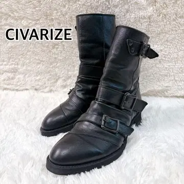 CIVARIZE 레이스업 벨트 가죽 부츠 블랙 00s y2k