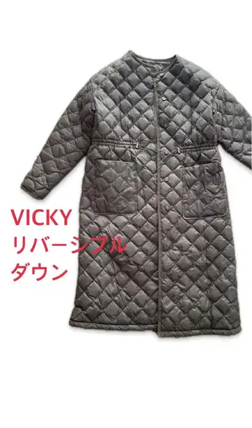 VICKY 리버서블 다운 자켓 카키 2304-97038