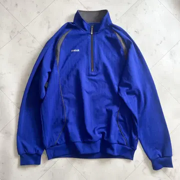 리복 오버 트랙 자켓 하프 지퍼 블루 XL