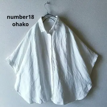 number18 ohako 오하코 블라우스 린넨 쁘띠 옷깃 루즈핏 화이트