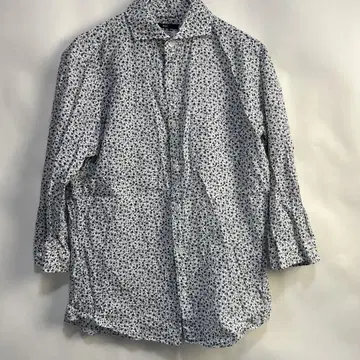 SHIPS 세미 와이드 칼라 셔츠 꽃무늬 화이트/네이비 5부