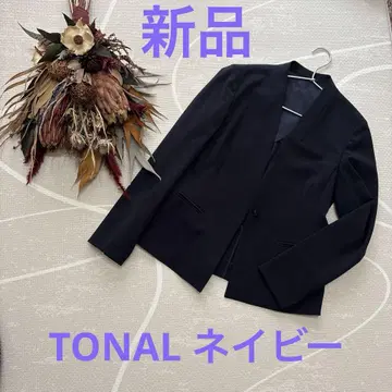 [ 미사용 ] TONAL 노카라 자켓 네이비 36