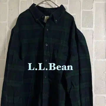 구제 의류 해외 L.L.Bean 다크 그린 체크 플란넬 셔츠