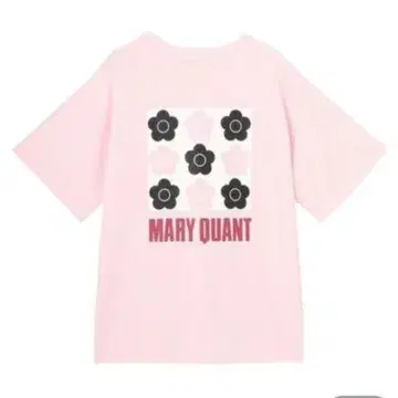 새상품 MARY QUANT 마리콴트 백 프린트T셔츠 핑크