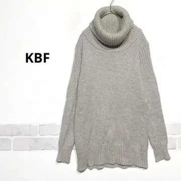 KBF 가을/겨울 터틀넥 니트 스웨터 그레이 리브 악센트 i561