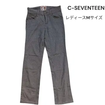 C-SEVENTEEN 에드윈 하운드투스 패턴 스트레이트 팬츠 코튼 혼방
