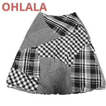 [ 새상품급 ] 오라라 벌룬 스커트 패치워크 깅엄 체크 일본제