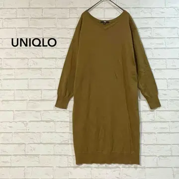UNIQLO 유니클로 메리노 블렌드 V넥 니트 원피스 ( M ) A라인