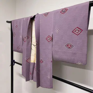 겉옷 이치마츠지몬 하나비시 탁한 퍼플 기모노 043t
