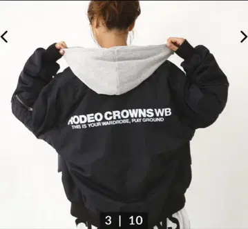RODEO CROWNS 후드 부착 자켓 MA-1 블랙
