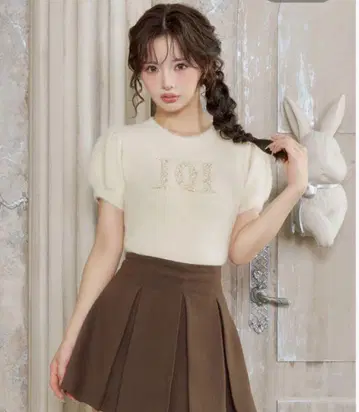 Darich 팬시 비즈 DD 로고 니트탑