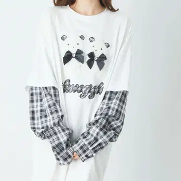 Ank Rouge 쌍둥이 곰돌이 롱 티셔츠 B