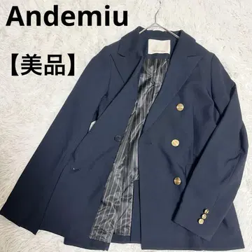 새상품급 Andemiu 네이비 더블 골드 버튼 자켓 프리 사이즈