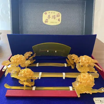 국화꽃 모티브 머리핀