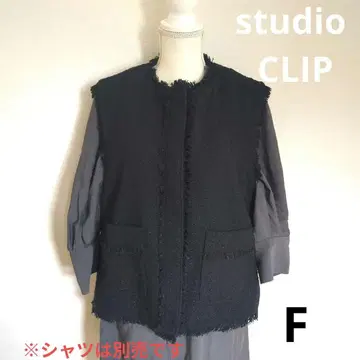studio CLIP 노카라 트위드 베스트 포멀