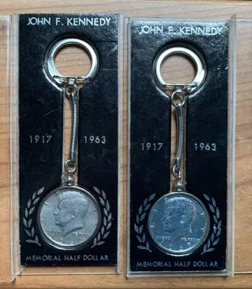 존 F 케네디 50센트 은화 키링 2점 1967