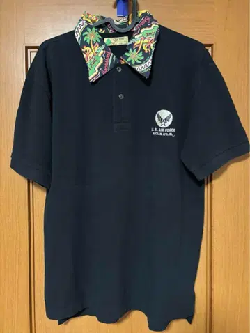 sunsurf U.S. AIR FORCE 알로하 패턴 옷깃 피케 셔츠
