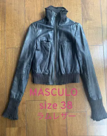 MASCULO 램 가죽 자켓 size 38