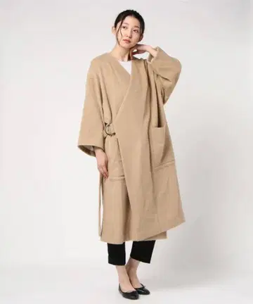 Robes&Confections 알파카 샤기 랩 코트