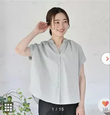 OURHOME [ LEE 별주 ] 산뜻하고 시원한 팔뚝 커버 블라우스