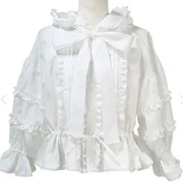 Classic Frill 후드 부착 블라우스