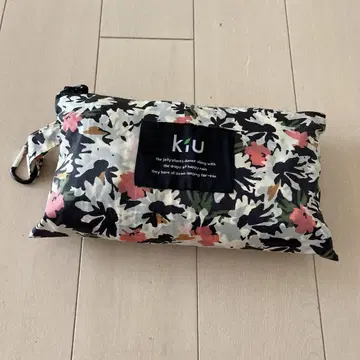 kiu 꽃무늬 레인 판초