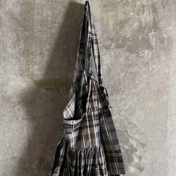 tope cross strap dress 체크 무늬