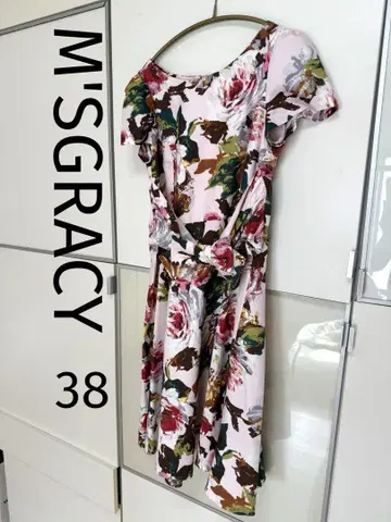 SALE! M'SGRACY 꽃무늬 반팔 무릎 기장 원피스