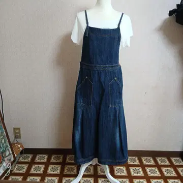 데님 살로펫 다크 블루 롱 기장