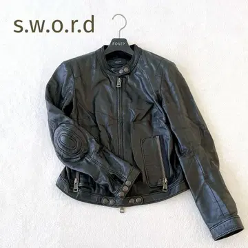 s.w.o.r.d 가죽 더블 라이더 자켓 블랙 XS~S
