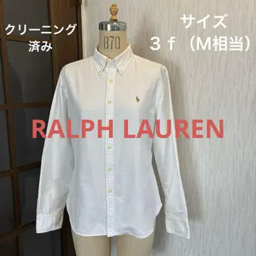 클리닝 완료 랄프 로렌 여성용 긴팔 화이트 셔츠 3f ( M 상당 )