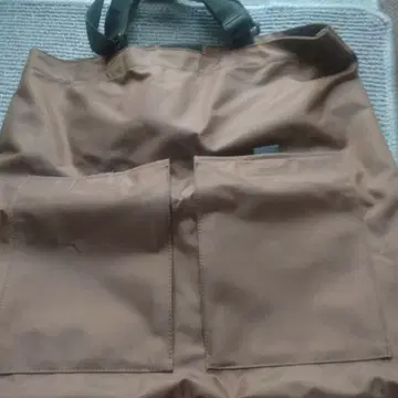 브라운 토트백 2 포켓 부착