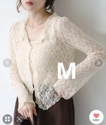 카스타네 카라 달린 레이스 풀오버 아이보리 M