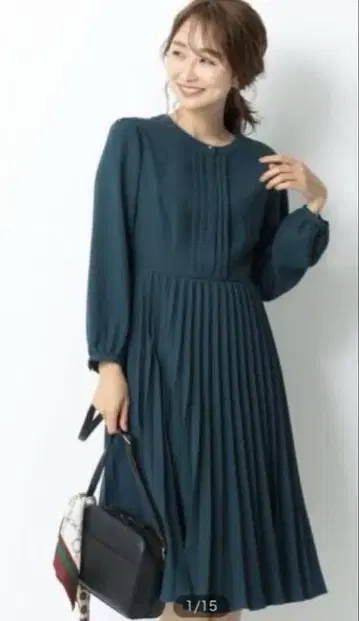 anySiS 노블 플리츠 원피스 세레모니 네이비 L