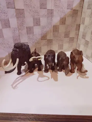 코끼리 피규어 5체 세트 (맘모스 포함)