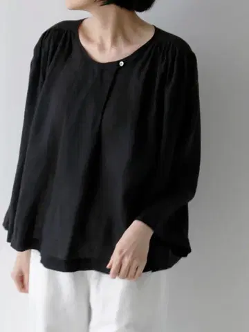 Lisette 2025 밀레느 벨기에 린넨 린넨 블라우스 누아르