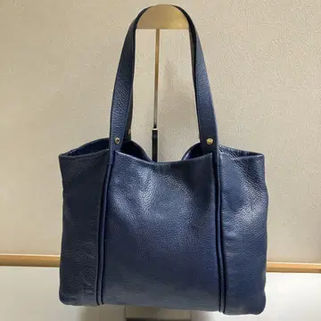 훌라 네이비 가죽 토트백