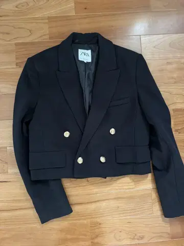 ZARA 블랙 더블 브레스트 테일러드 자켓 S