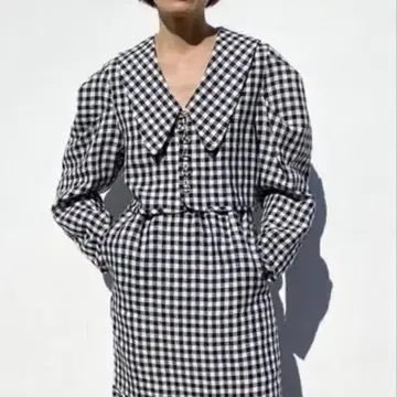 holiday GINGHAM CHECK LINEN SAILOR SHIRT