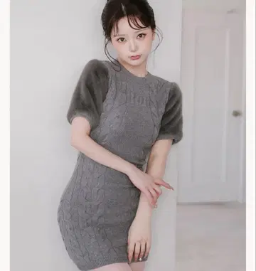 암 퍼 케이블 니트 미니 원피스 darich 다리치