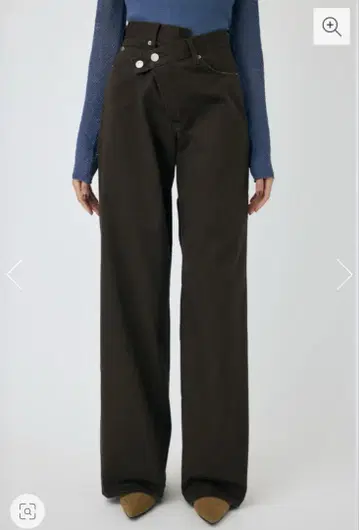 moussy CROSS CHINO WIDE STRAIGHT 브라운 0