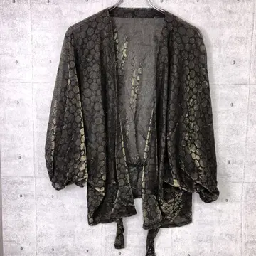 모던 인디 시리즈 구제 의류 골드 라메 도트 메쉬 가디건