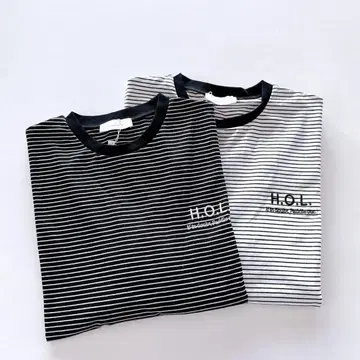 보더 티셔츠 블랙