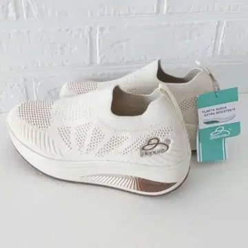 여성용 통굽 스니커즈 메쉬 베이지 22.5-23cm 경량 롱 레그