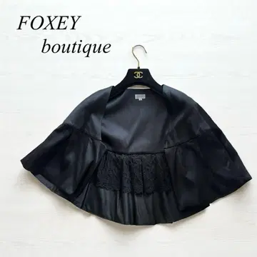 소매 컨셔스 실크 혼방! Foxey boutique 볼레로 블랙
