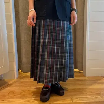 LACOSTE for BEAMS BOY / 체크 플리츠 스커트