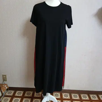 컬러 블록 반팔 원피스